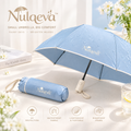 Nulqeva™ Compact Travel Umbrella – Lightweight Windproof UV Sun &amp; Rain Umbrella with Matching Sleeve (Sky Blue)